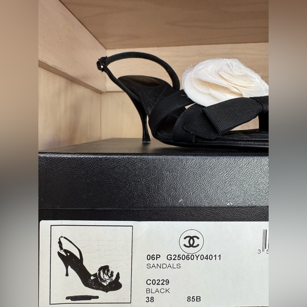 Chanel Slingback Heel with White Rosette